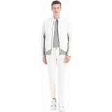 Ramsey Beyaz Regular Fit Dik Yaka Casual Dokuma Mont - 2XL