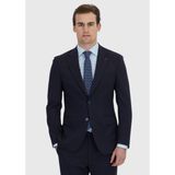 Ramsey Lacivert Çizgili Zeroweight Slim Fit Yün Karışımlı Takım Elbise - 6 Drop - 60
