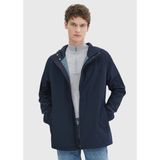 Ramsey Lacivert Regular Fit Kapüşonlu Casual Dokuma Mont - XL