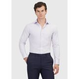 Ramsey Lila Düz Slim Fit Uzun Dokuma Klasik %100 Pamuk Gömlek - 44