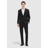 Ramsey Siyah Çizgili Zeroweight Slim Fit Yün Karışımlı Takım Elbise - 6 Drop - 56