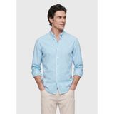 Ramsey Turkuaz Çizgili Regular Fit Uzun Dokuma Klasik Gömlek - 2XL