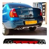 Ranault Clio 2 Sedan Difüzör Arka Tampon Eki 4 Egzoz Çıkışlı Kırmızı Lüx Tip
