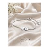 Ranavia Jewellery 925 Ayar Gümüş Plaka Harfli Bileklik Kişiye Özel Tasarım 3 Renk Seçenekleriyle