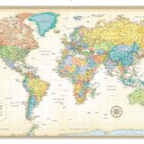 Rand McNally Classic Edition Dünya Duvar Haritası - Lamine Haddelenmiş