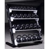 Rane Dambıl Kettlebell Standı Siyah Beyaz 4 Raflı Kompakt Tasarım Ev ve Ofis İçin İdeal