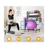 Rane Fitness Equipment Çok Yönlü Kullanımlı Yoga Pilates Kettlebell Dambıl Mat ve Top Standı - Siyah