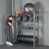 Rane Kettlebell Sağlık Topu Bar Pilates Topu Ağırlık Plakası Çok Amaçlı Stand - Siyah