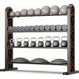 Rane Leopar Desenli Kettlebell Sağlık Topu Dambıl Bosu Topu Standı 175 kg Ağırlık Kapasitesi