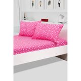 Ranforce Büyük Boy Lastikli Çarşaf Ve Yastık Kılıfı 180x200 kirmizi