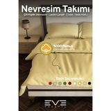 Ranforce Çarşaflı Yastık Ve Yorgan Kılıflı Çift Kişilik Nevresim Takımı 200x220 Cm - Sarı - 200 x 220 cm