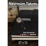 Ranforce Çarşaflı Yastık Ve Yorgan Kılıflı Çift Kişilik Nevresim Takımı 200x220 Cm - Siyah - 200 x 220 cm