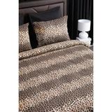 Ranforce Leopar Desenli Çift Kişilik Nevresim Takımı Battal Boy - Kahverengi - 200 x 220 cm