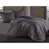 Ranforce Pamuklu Çarşafı Lastikli Çift Kişilik Nevresim Takımı - 200 x 220 cm - Antrasit