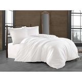 Ranforce Pamuklu Çarşafı Lastikli Çift Kişilik Nevresim Takımı - 200 x 220 cm - Beyaz