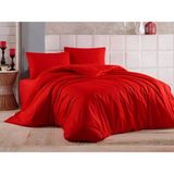 Ranforce Pamuklu Çarşafı Lastikli Çift Kişilik Nevresim Takımı - 200 x 220 cm - Kırmızı