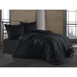 Ranforce Pamuklu Çarşafı Lastikli Çift Kişilik Nevresim Takımı - 200 x 220 cm - Siyah