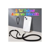 Rang store Telefon Askısı -Yaka Kartı Askısı -Boy Ayarlamalı 2 Lİ Takım Askı ve Bileklik -Tüm Telefonlara Uyumlu