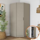 Rani BA293 Membran Kapaklı Köşe Modül Gardırop Tek Kapaklı 6 Raflı Askılı Elbise Dolabı Kumtaşı