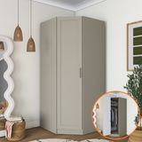 Rani BA311 Membran Kapaklı Köşe Modül Gardırop Tek Kapaklı 6 Raflı Askılı Elbise Dolabı Kumtaşı
