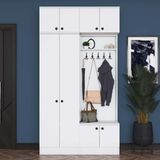 Rani EA145 Modern Portmanto Askılı Ayakkabılık Vestiyer Beyaz - 010 - Beyaz