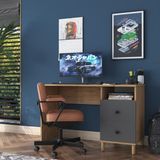 Rani HA109 Çekmeceli Çalışma Ofis Bilgisayar Masası Sepet Ceviz - Antrasit - 120 x 50 x 74 cm