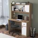 Rani HA127 Kitaplıklı Raflı 2 Kapaklı 1 Çekmeceli Çalışma Ofis Bilgisayar Masası Sepet Ceviz - Beyaz - 120 x 50 x 166 - Beyaz - Sepet Ceviz