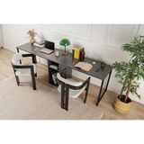 Rani Home Çalışma Masası Antrasit - Siyah Metal Ayaklı Iki Kişilik 240 cm HA-5275 - 240x60x74
