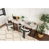 Rani Home Çalışma Masası Frezya Mermer Desenli - Siyah Metal Ayaklı Iki Kişilik 240 cm HA-5277 - 240x60x74