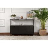 Rani Home Dresuar Ahşap Desenli Siyah Metal Ayaklı Konsol 120 cm EG-5274
