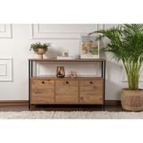 Rani Home Dresuar Atlantik Çam - Siyah Metal Ayaklı Konsol 120 cm EG-5268 - Atlantik Çam - Siyah