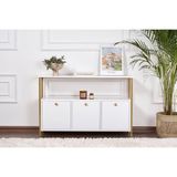 Rani Home Dresuar Beyaz - Gold Metal Ayaklı Konsol 120 cm EG-5273