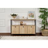 Rani Home Dresuar Meşe - Siyah Metal Ayaklı Konsol 120 cm EG-5269