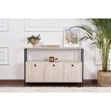 Rani Home Dresuar Traverten - Siyah Metal Ayaklı Konsol 120 cm EG-5270