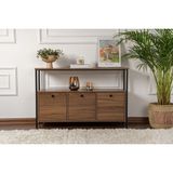Rani Home Dresuar Venedik Cevizi - Siyah Metal Ayaklı Konsol 120 cm EG-5271