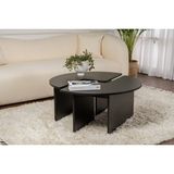 Rani Home Orta Sehpa Ahşap Desenli Siyah 90 cm AB-5377