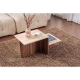 Rani Home Orta Sehpa Traverten - Venedik Cevizi 80 cm AB-5746
