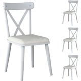 Rani JB108 Metal Sandalye Thonet Sandalye 4'lü Mutfak Yemek Masası Sandalyesi Beyaz