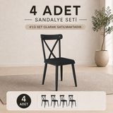 Rani JB108 Metal Sandalye Thonet Sandalye 4'lü Mutfak Yemek Masası Sandalyesi Siyah