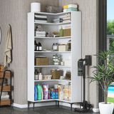 Rani KC106 Köşe Banyo Dolabı 5 Raflı Çok Amaçlı Dolap Beyaz