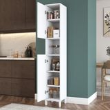 Rani KC113 Banyo Dolabı 2 Kapaklı 5 Raflı Çok Amaçlı Dolap Beyaz