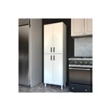 Rani Mobilya Beyaz M4 F1 Çok Amaçlı 4 Kapaklı 6 Raflı Mutfak Dolabı