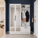Rani Mobilya Rani EA175 Modern Portmanto 4 Kapaklı Aynalı Raflı Askılı Ayakkabılık Vestiyer Beyaz