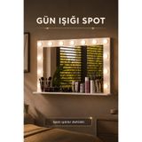 Rani Mobilya Rani EF111 Hollywood Işıklı Ayna Kulis Makyaj Aynası Günışığı Spot Işıklı
