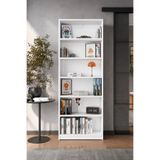 Rani Mobilya Rani HC122 Kitaplık 5 Raflı Çalışma Odası Kütüphane Modern Duvar Rafı Beyaz