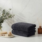 Rani Mobilya Rani Home Banyo Havlusu Seti Siyah BD-6412 - Gri - Siyah - 70 x 140 cm