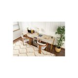 Rani Mobilya Rani Home Çalışma Masası Traverten - Gold Metal Ayaklı İki Kişilik 240 Cm HA-5278