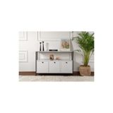 Rani Mobilya Rani Home Dresuar Beyaz - Siyah Metal Ayaklı Konsol 120 Cm EG-5272