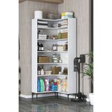Rani Mobilya Rani KC106 Köşe Banyo Dolabı 5 Raflı Çok Amaçlı Dolap Beyaz