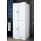 Rani Mobilya Rani KD109 Çamaşır Makinesi Dolabı 4 Kapaklı 2 Raflı Banyo Dolabı Beyaz